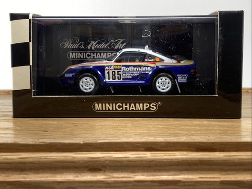 Diecast model cars Porsche 959 1/43 Spark No.186 Rothmans Rallye Paris Dakar 1985 avec Decals R.Metge/D.Lemoine