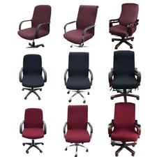 Office Chair Cover with Zipper,High Stretch Computer Rotating Chair Slipcover
