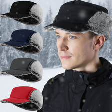 Men Women Winter Warm Baseball Hats Windproof Beanie Cycling Cap with Ear Flaps