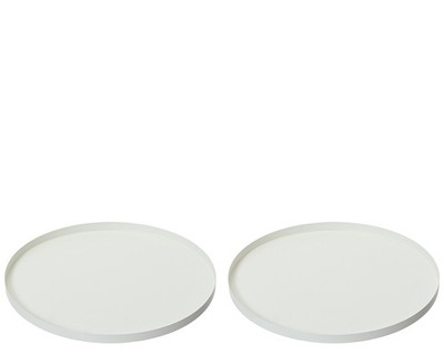 Dekoratives Tablett rund 30-35cm Metall matt 2er Set