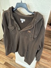 Carhartt Hoodie Mens XL Loose Fit Brown Workwear Pullover Heavy G10