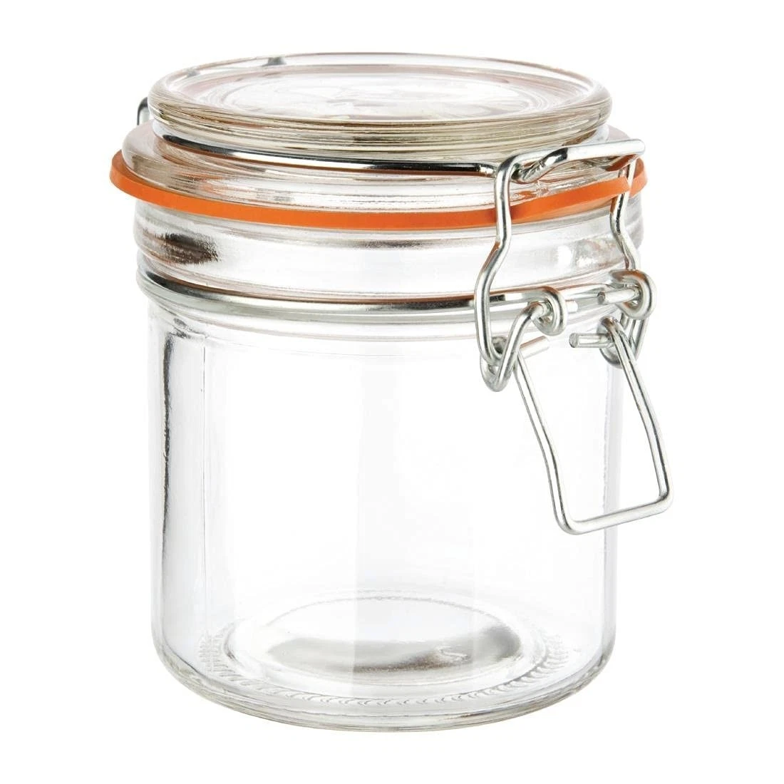 Vogue Pack of 6 Glass Preserve Jars with Clip Top Lids 285ml, Clear Glass