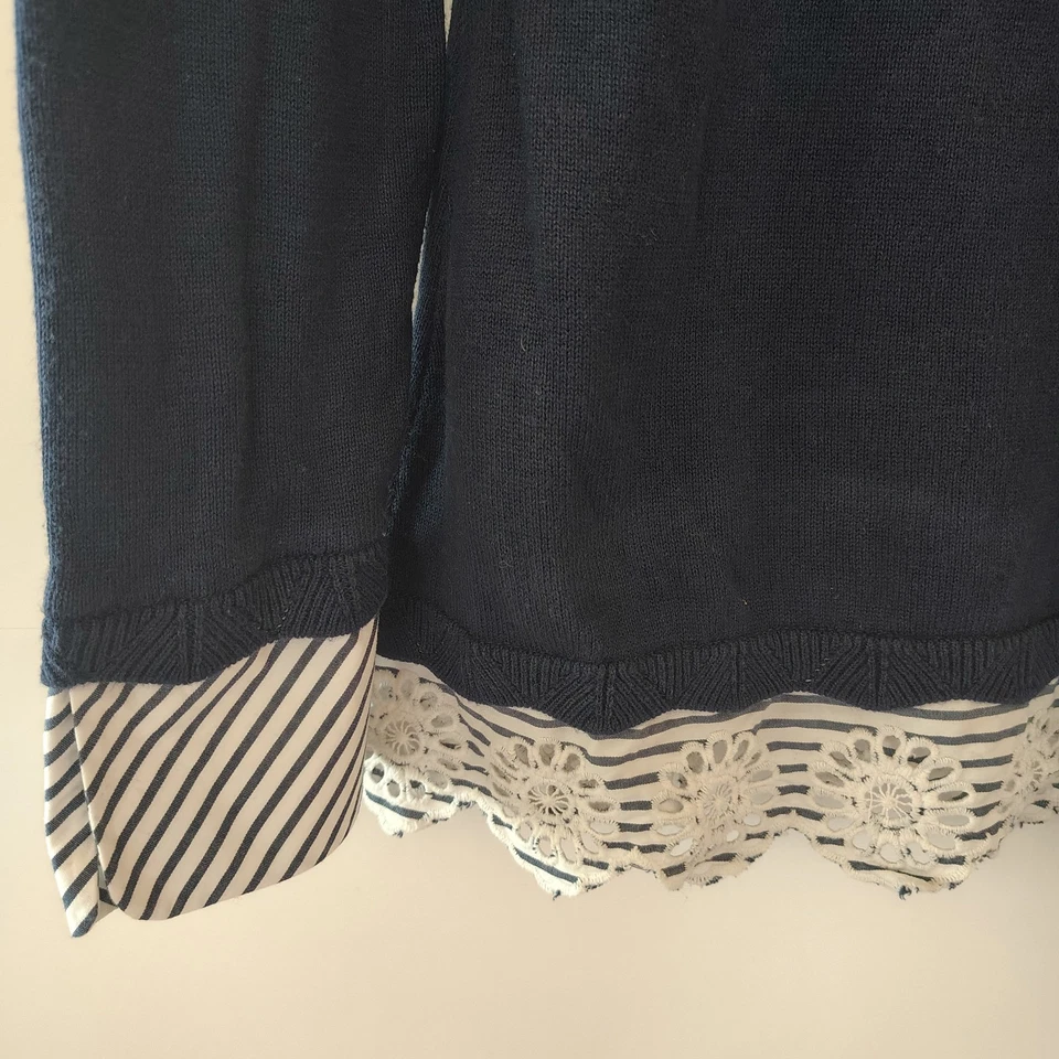 Suéter Marinero Casa Blanca Mercado Negro Cuello Barco S Náutico Nueva Inglaterra Costero Foto 4 de 4