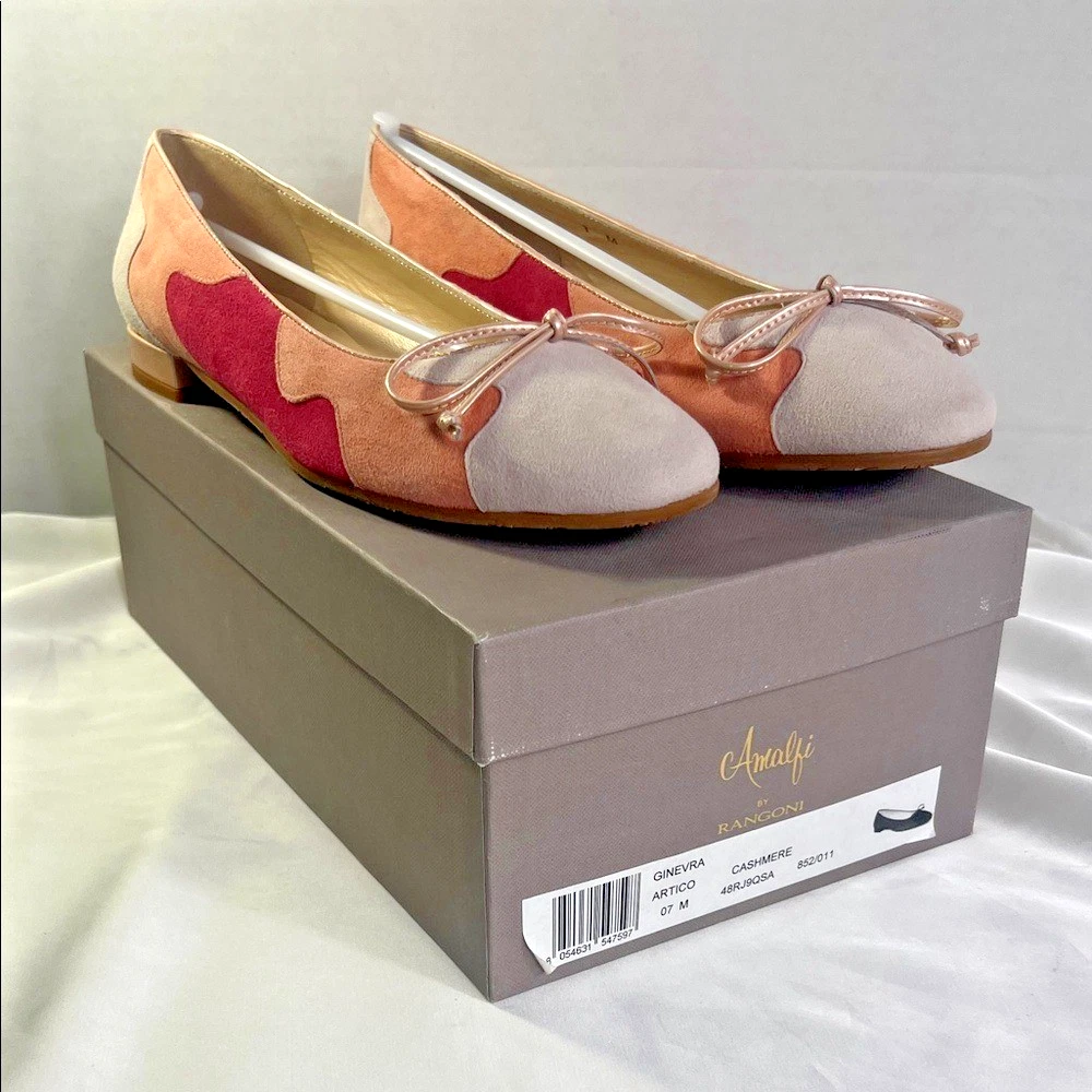 Escarpins Pointus En Cuir Verni Amalfi – Pointure 9.5 M – Ballet Flats Élégantes