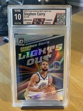 Stephen Curry 2023-24 Optic Lights Out Holo TPG 10 PRISTINE Warriors #6~ PSA
