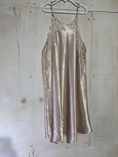 Vtg slip dress satin petal pink coquette babydoll chemise lingerie y2k 90s small