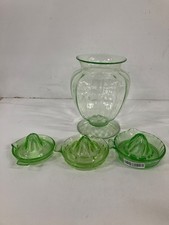 Lot of Vintage Uranium Green Depression Glass Juicers (Glows In Blacklight)