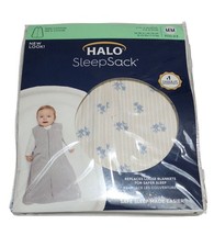 New Halo Sleep Sack Swaddle 6 to 12 Mo Size M Blue Flowers Floral White Beige