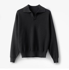 Men's V Neck Spring  Winter Solid Color Loose Long Sleeve Sweater