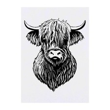 'Highland Cow Head' Temporary Tattoos / Transfers TO00072587 
