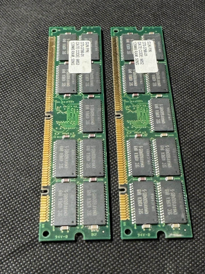 Sun X7038A 256MB Memory Kit (2x 370-3798 128MB 3.3V ECC 50ns TSOP DIMMs) TESTED - Image 4 of 4