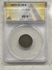Indian Head Penny 1870 Graded ANACS VG 8