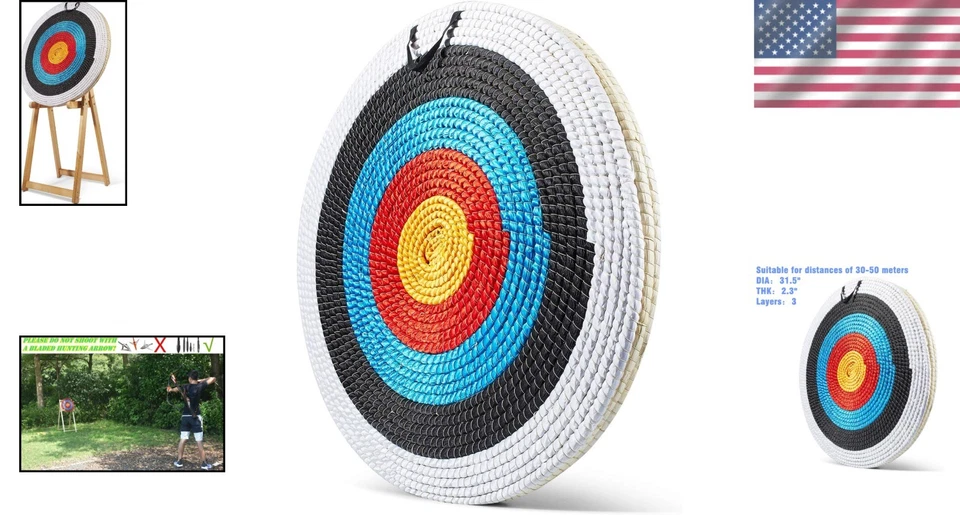 Round Multi-Layer Straw Archery Target - Perfect for Professional Archery - Image 2 of 4