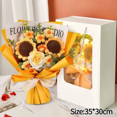 XL Strickblume Häkelblumenstrauß Konservierte Blume Valentinstag Geschenk Sie
