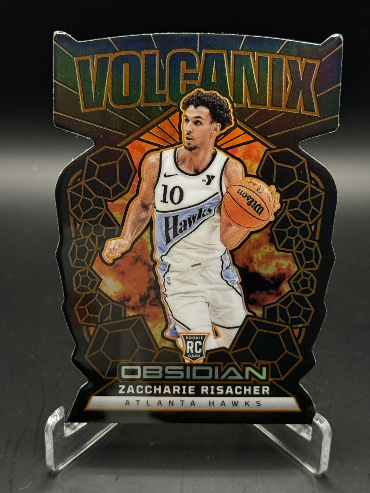 2024-25 Panini Obsidian Zaccharie Risacher Volcanix Case Hit SSP Die Cut RC