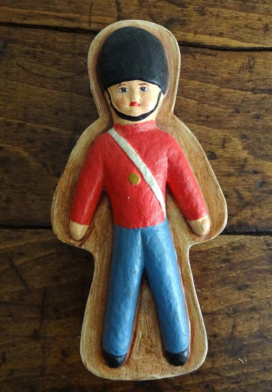 VINTAGE CHRISTMAS SOLDIER Doll ORNAMENT BRITISH Royal GUARD in Box