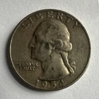 1954 Washington Quarter Denver 25C Silver Circulated US Business Strike Coin