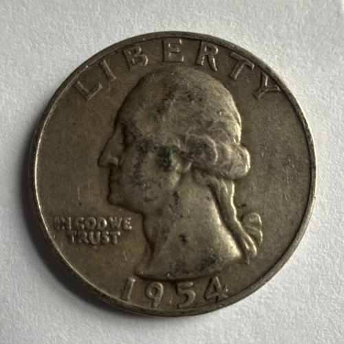 1954 Washington Quarter Denver 25C Silver Circulated US Business Strike Coin