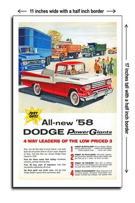 1958 Dodge Trucks All New 58 Dodge Power Giants - 11x17 Poster