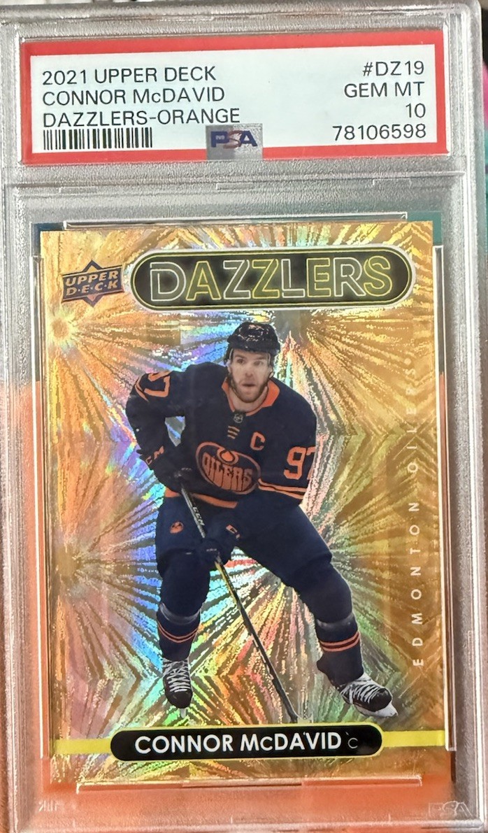 2021 Upper Deck Series 1 Dazzlers Orange Connor McDavid DZ-19 PSA 10