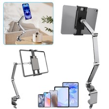 Adjustable Tablet Phone Holder Stand Desk Bed Clamp Mount for 4-12.9"iPad iPhone