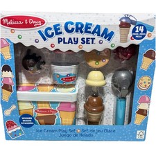 Melissa Doug Wood Ice Cream Play Set 14-Piece Set New