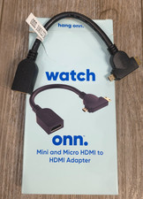 onn. Mini & Micro HDMI to HDMI Adapter Cable GoPro Camera TV Monitor