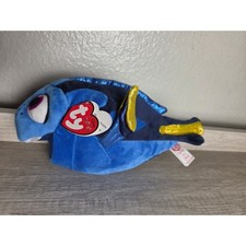 TY Sparkle Disney Finding Dory Blue Fish Beanie Plush 9"