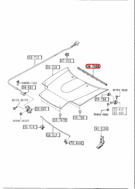 Mazda OEM capó Weatherstrip NA01-56-760 para Roadster Foto 3 de 4