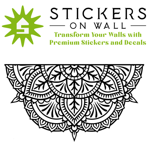 Large Boho Half Mandala Wall Sticker Bedroom Removable Vinyl Decal - Picture 12 of 23
