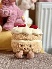 Jellycat Amuseables Strawberry Birthday Cake Plush Toy   Cute Gift NWT Hot Trend