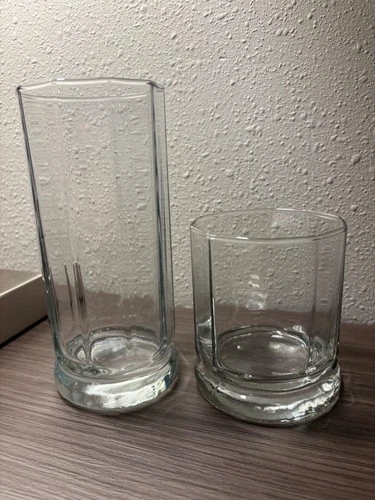 Anchor Hocking Essex Clear Octagonal Drinking Glasses Vintage