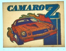 Original VINTAGE 1970s Heat Transfer | Camaro Z Muscle Car Glitter - L&H