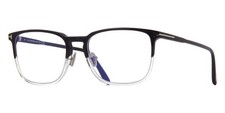 Tom Ford FT 5699-B 005 B 001 Shiny Black Optical Blue Block Eyeglasses New 53mm