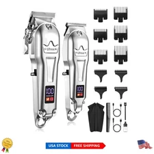 Luxury Hair Clippers & Trimmers Set for Men with LED Display & Accessories
