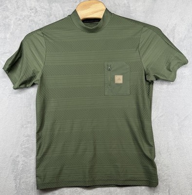Adidas Adicross Green Pocket High Neck Golf Polo Shirt Men's Size M