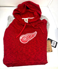 Detroit Red Wings NHL Fleece Hooded Soft Fleece 2XL Sweatshirt ~Heathered Red