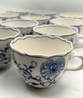 Meissen Blue Onion Set of 12 Porcelain Tea Cups Germany Original Storage Case
