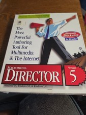 VTG Sealed Macromedia Director 5 Big Box Software Windows Macintosh Open Box