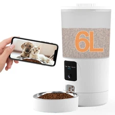 Automatic Cat Feeder with 2K Camera and Smart App, 6L Smart Pet Food Dispense...