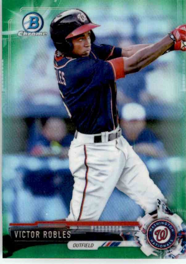 Victor Robles 2017 Bowman Prospect Chrome Minii Green Refractor #BCP73 61/99