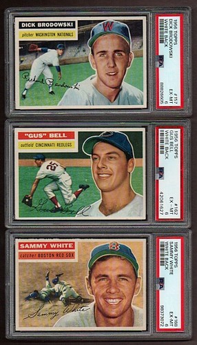 1956 Topps Baseball 19 Different WHITE BACK #103 - 178 w/ HOF Ex Mint PSA 6 - Picture 10 of 15