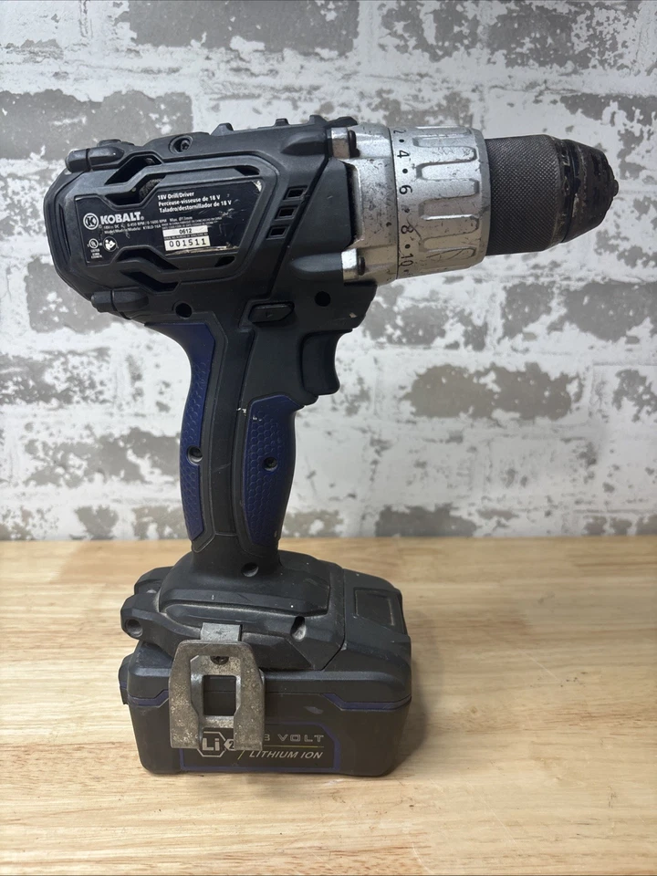 Taladro inalámbrico Kobalt KT200A 18V voltios 1/2" velocidad variable y batería OEM Foto 3 de 4