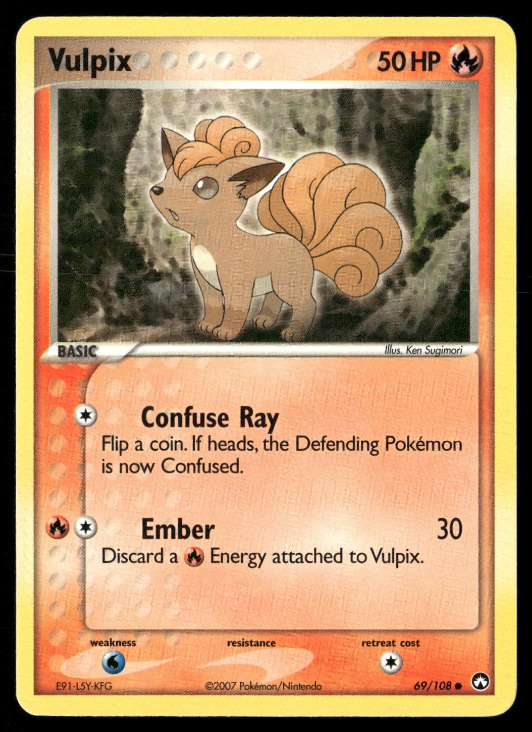Vulpix 69/108 Common Power Keepers Pokemon Moderately Played
