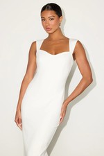 Lulus #567 Samai White Cap Sleeve Bodycon Midi Dress