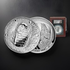 2019-P 5 oz 99.9% Silver Apollo 11 Proof PF70 FDOI Charlie Duke Signed NGC Coin