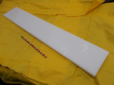 WHITE HDPE BAR polyethylene sheet machinable plastic stock 5/8'' x 4'' x 24'' LONG