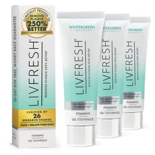LIVFRESH Toothpaste Gel, Clinically Proven to Remove Plaque 250 Better, Impro...