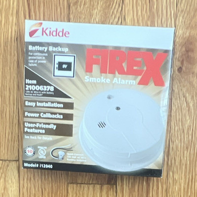 Kidde Firex 12040 Hardwired Smoke Alarm White Battery Backup MPN 21006378