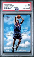 1999 Ultra Vince Carter Heir to the Throne #5 Toronto Raptors PSA 8 NM-MT